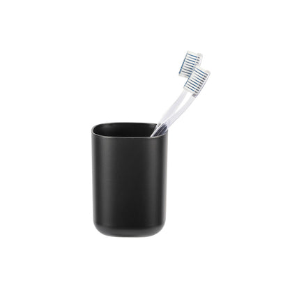 Wenko - Toothbrush Cup Davos Matte Black - Sleek & Stylish Bathroom Essential 🖤✨