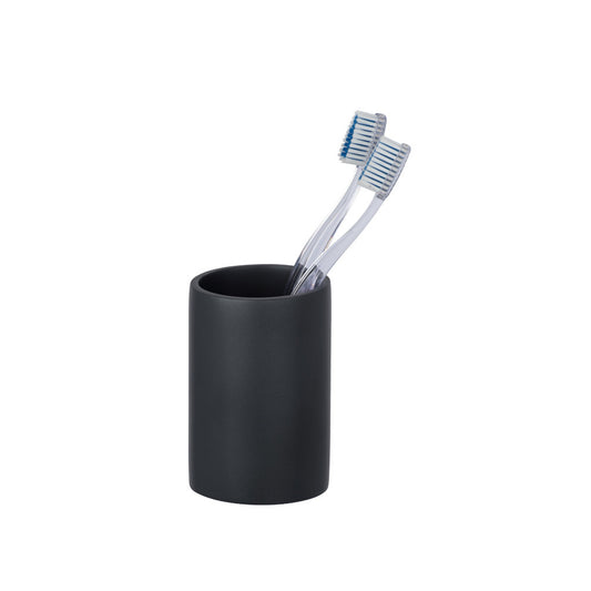 Wenko - Toothbrush Cup Ida Anthracite - Stylish & Chic Bathroom Essential 🛁✨