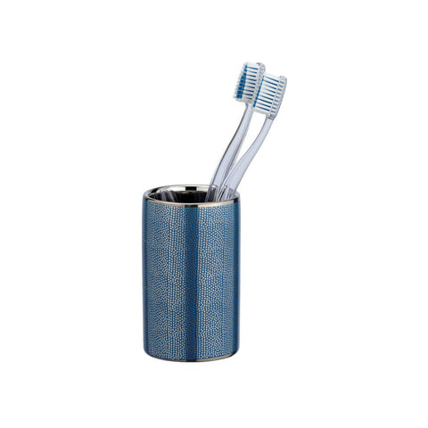 Wenko - Toothbrush Cup Nuria Silver/Blue - Stylish & Practical for Your Bathroom! 🦷✨