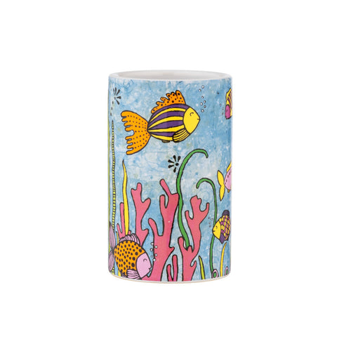 Wenko - Toothbrush Cup Ocean Life Rollin Art - Brighten Your Bathroom with Style! 🌊🐠🪥