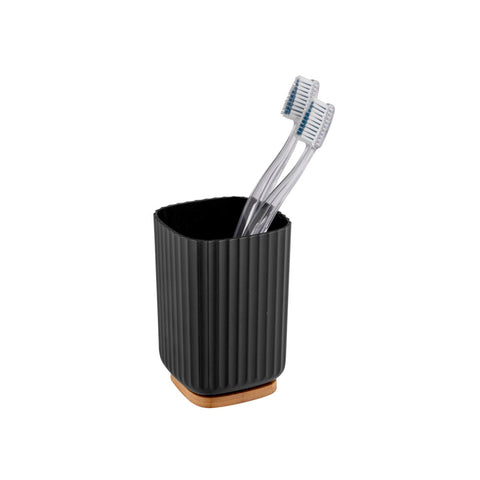 Wenko - Toothbrush Cup Rotello Black - Elegant Design for Your Bathroom 🖤🪥✨