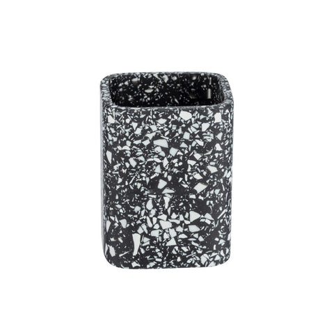 Wenko - Terrazzo Black Toothbrush Cup - Stylish & Chic Bathroom Essential 🖤✨