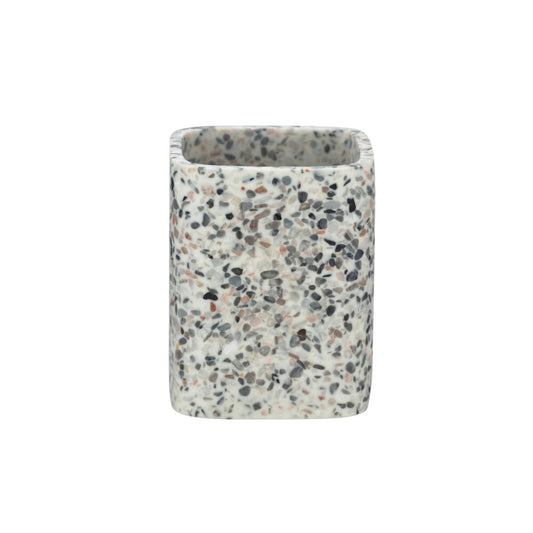 Wenko - Toothbrush Holder Terrazzo White - Stylish Bathroom Essential 🛁✨